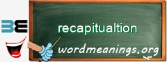 WordMeaning blackboard for recapitualtion